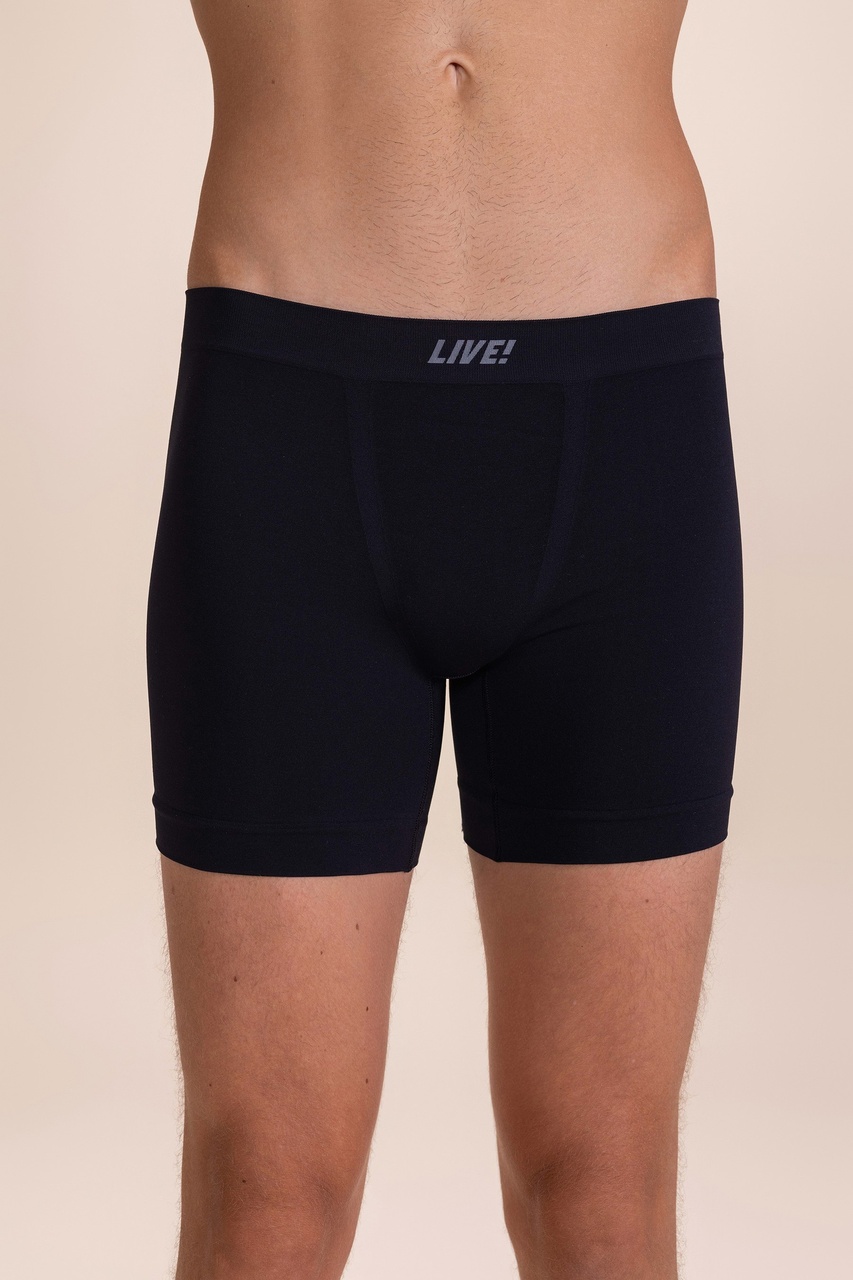 Cueca Longa Boxer Seamless Cor:Preto;Tamanho:M