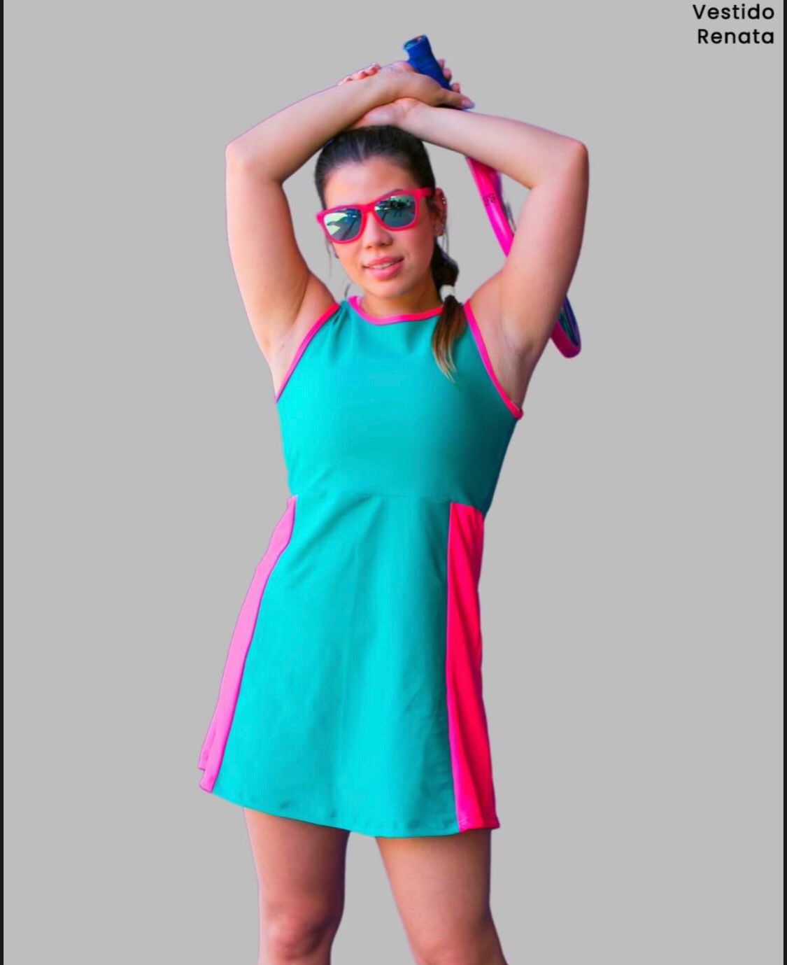 VESTIDO RENATA TURQUESA/CORAL 1