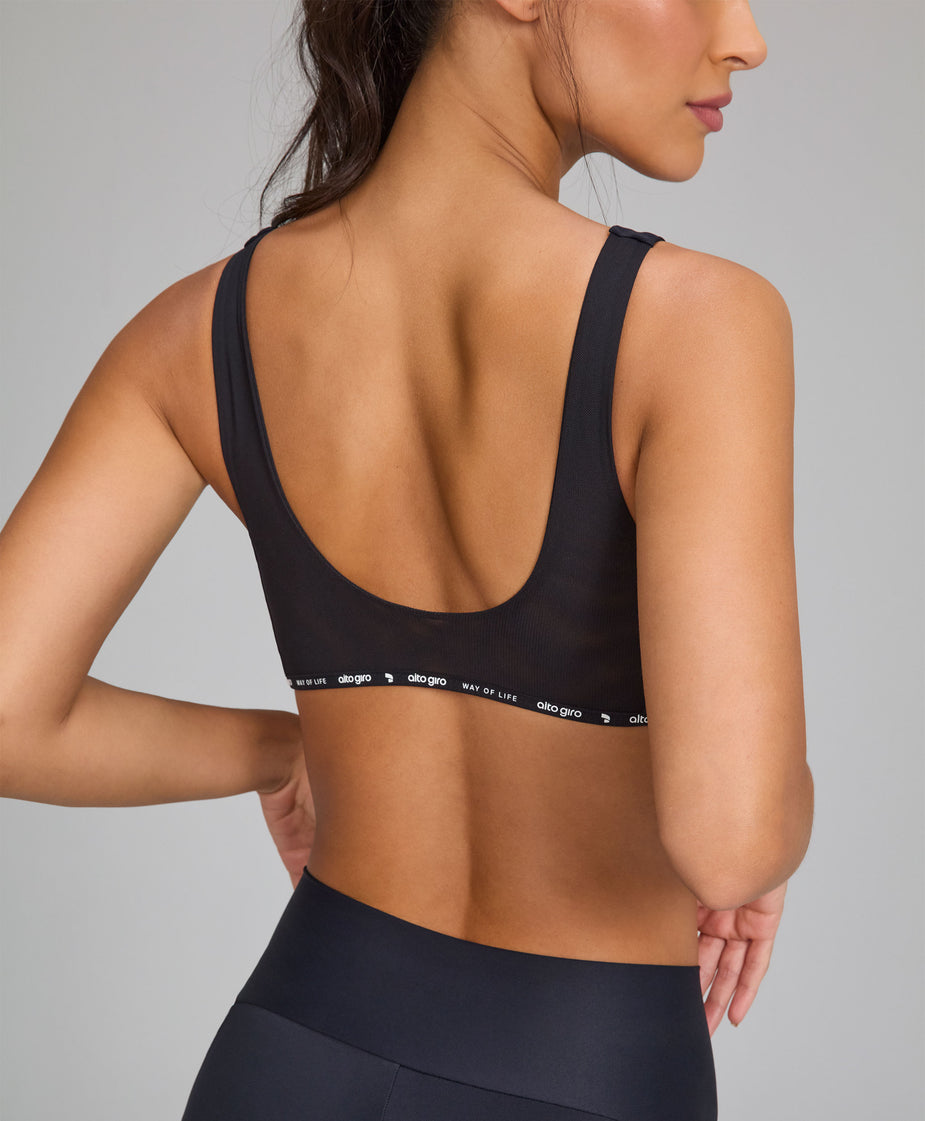Top Elástico Personalizado Costas Tule Cor:Preto;Tamanho:M 2