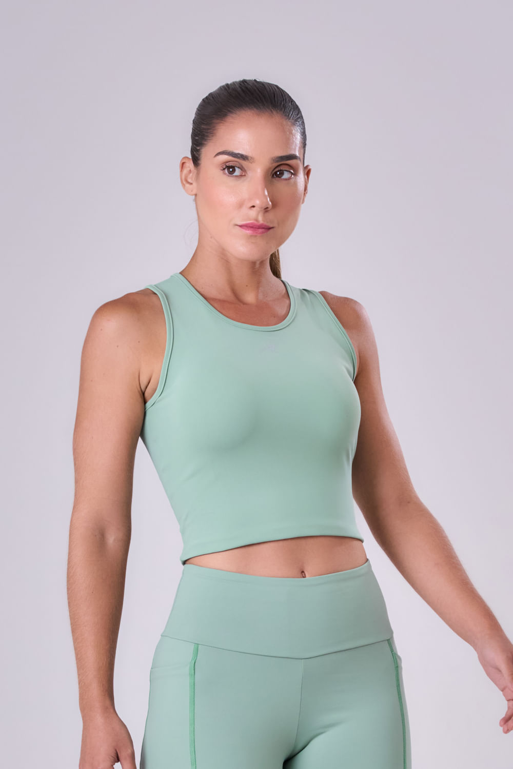 Regata Cropped Signature Samba Cor:Verde Claro;Tamanho:G 5
