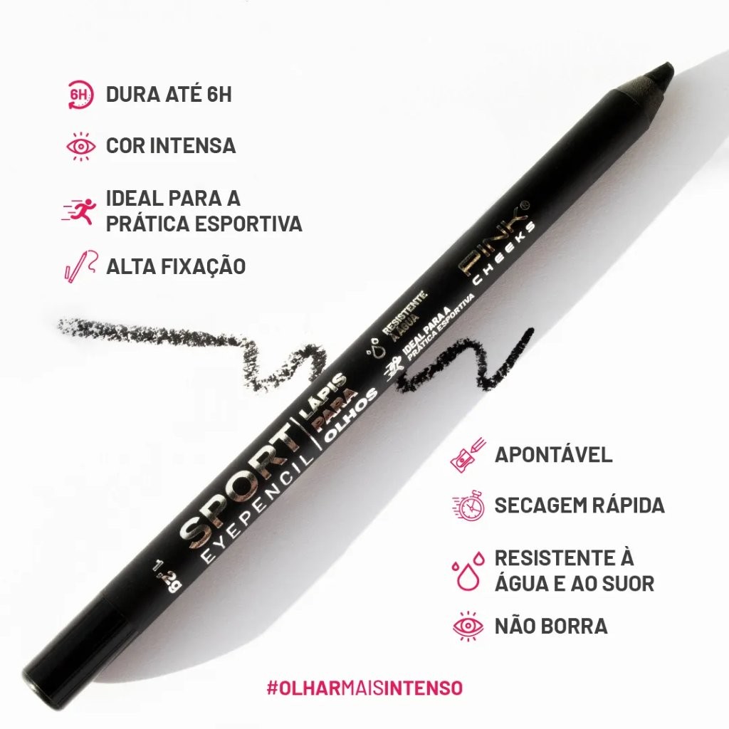 Lapis para Olhos Sport Eyepencil 1,2g Cor:Preto;Tamanho:1,2G 3