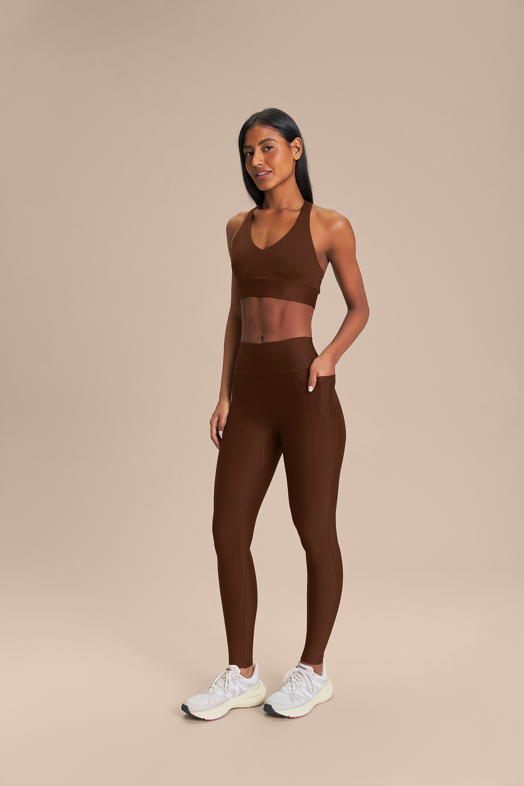 Legging Pocket Hydefit Adaptiv Cor:Marrom Chocolate;Tamanho:G 3