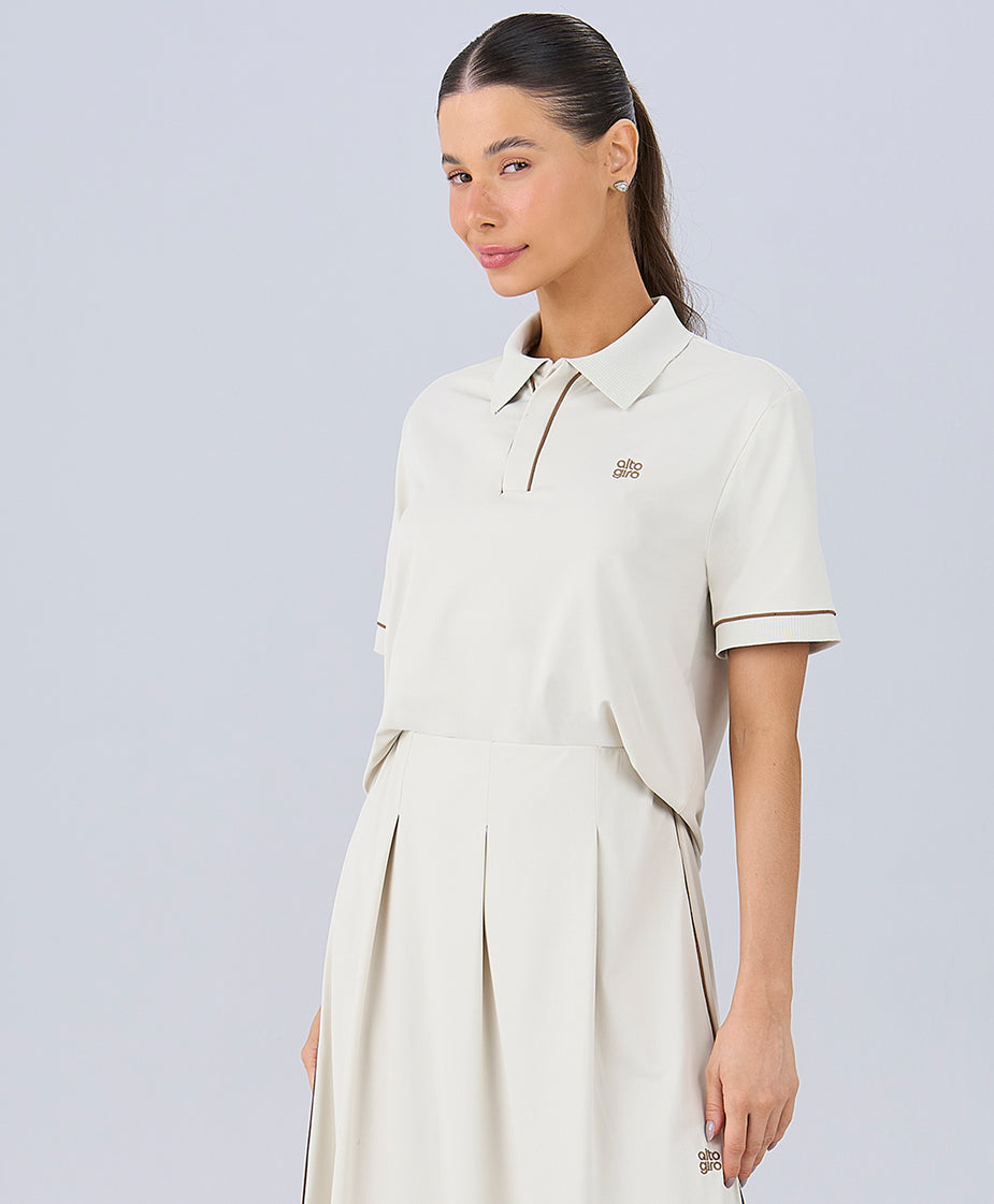 T-SHIRT GOLA POLO COM BORDADO