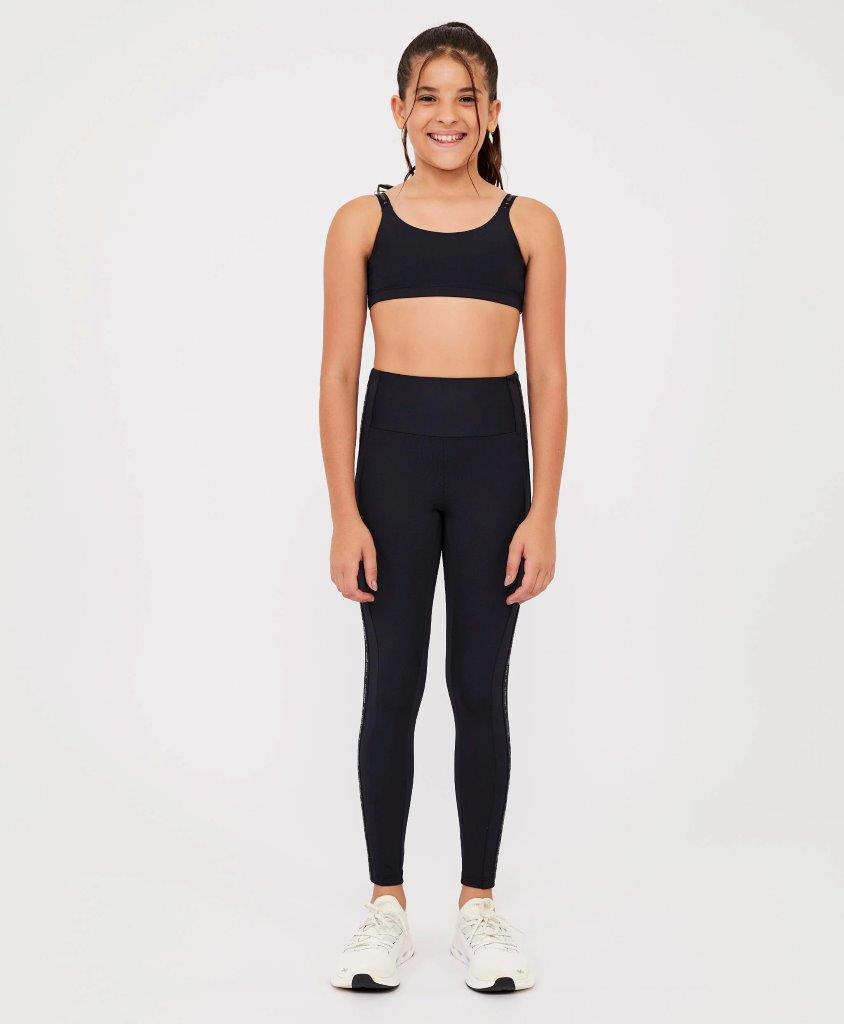 Legging Elastico Kids Cor:Preto;Tamanho:14 4