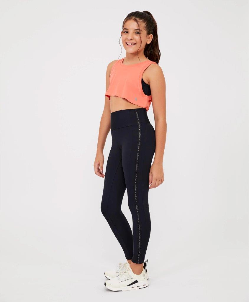 Legging Elastico Kids Cor:Preto;Tamanho:14 3
