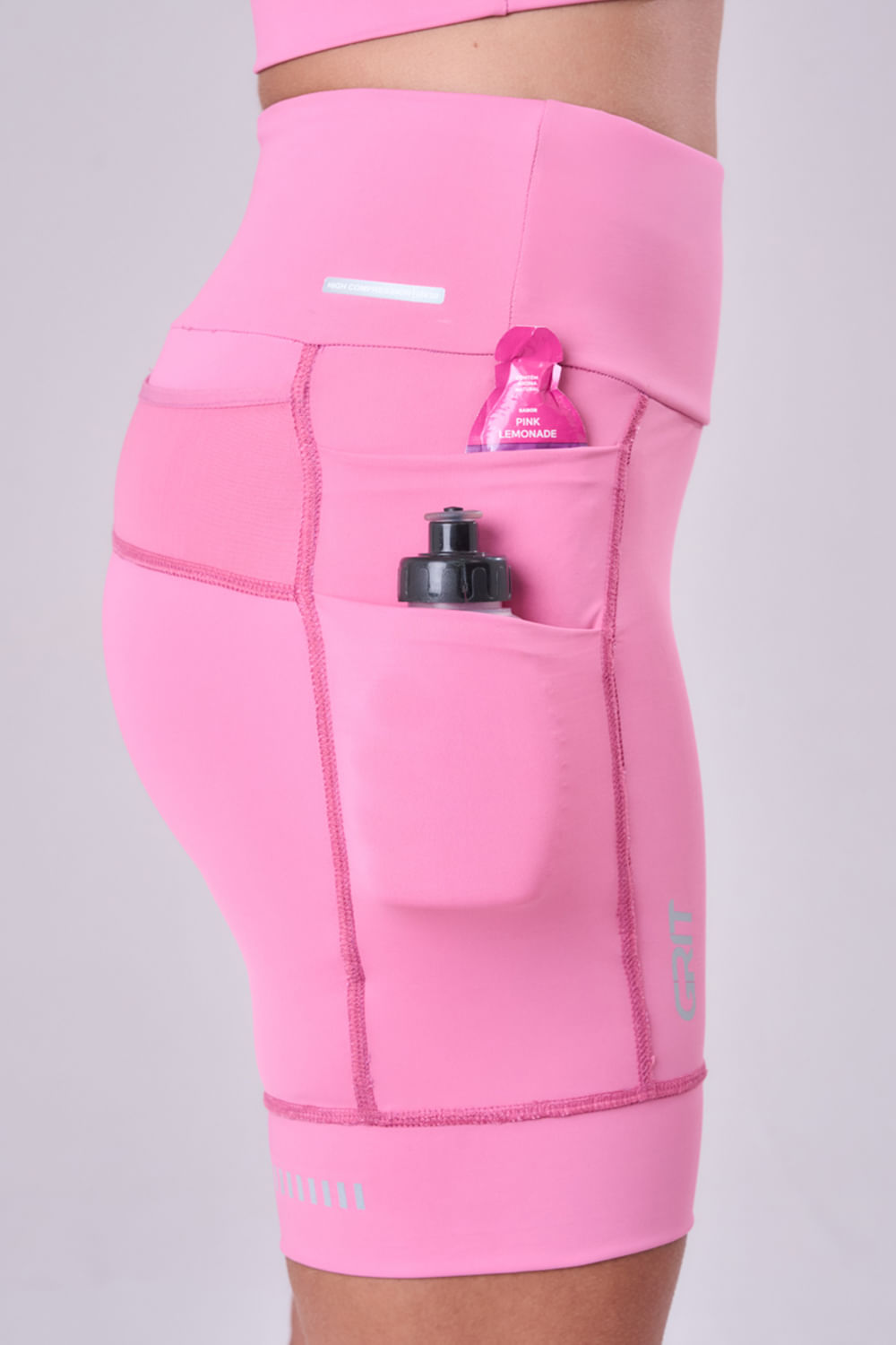 Bermuda Grit Bossa 7 Bolsos 18cm Tamanho:M;Cor:Rosa 4