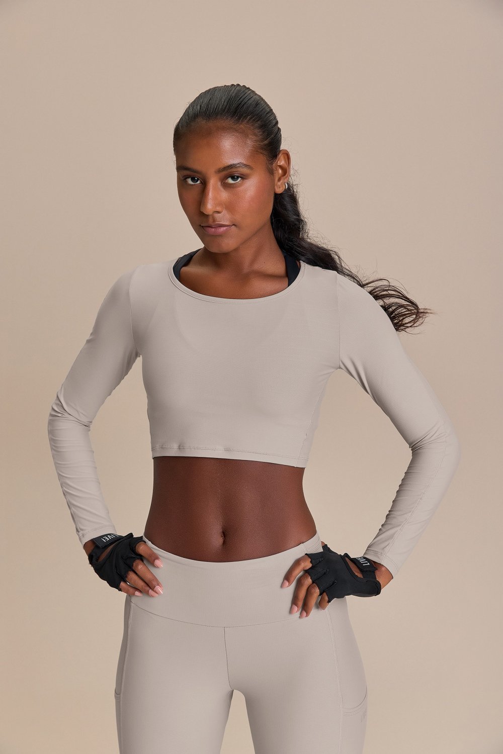 Blusa Cropped ML Harmony Cor:Cinza;Tamanho:G 2