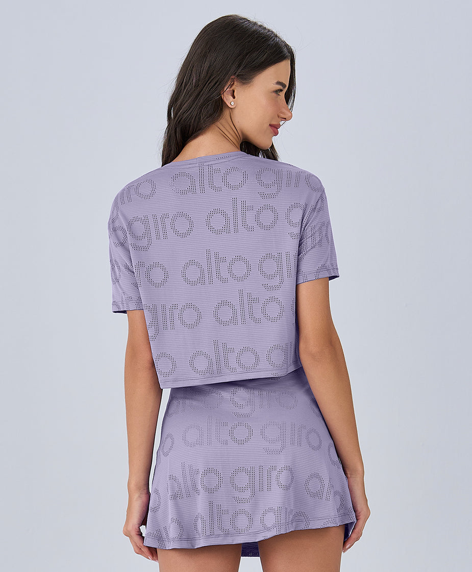 T-SHIRT CROPPED MESH ALTO GIRO 2
