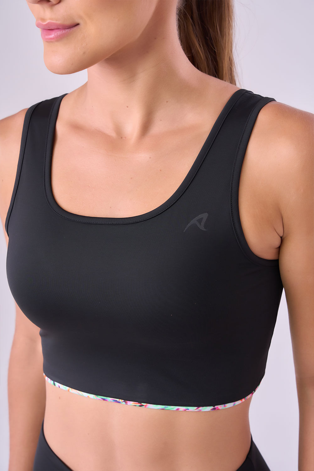 Top Signature Samba Reto Dupla Face Estampa Nara / Preto 10