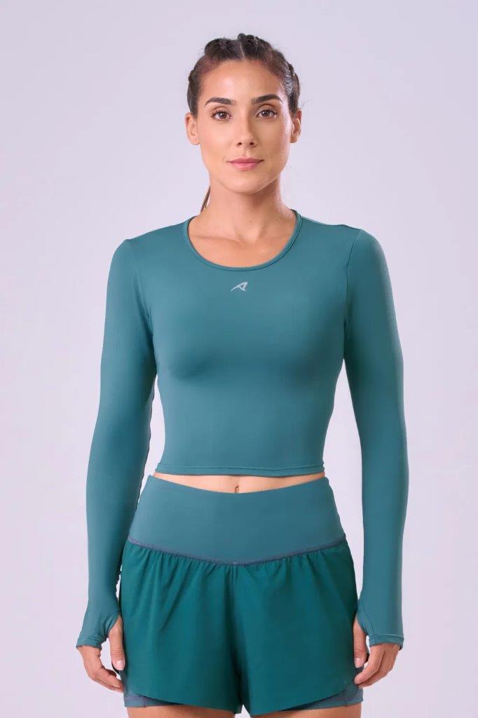 Camiseta Cropped Signature Samba Manga Longa Feminina 1
