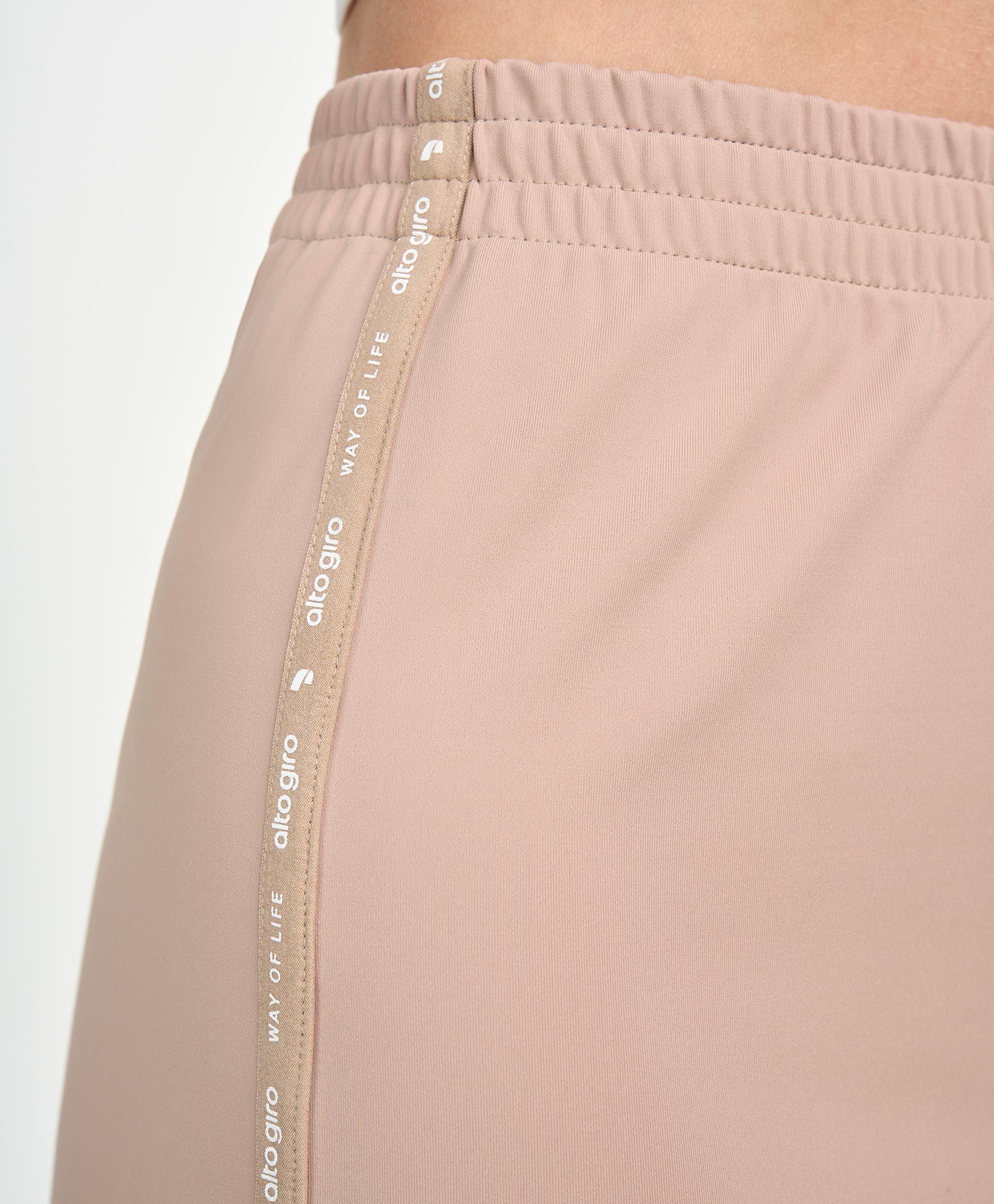 Calça Com Elastico Personalizado Bege Suave 6