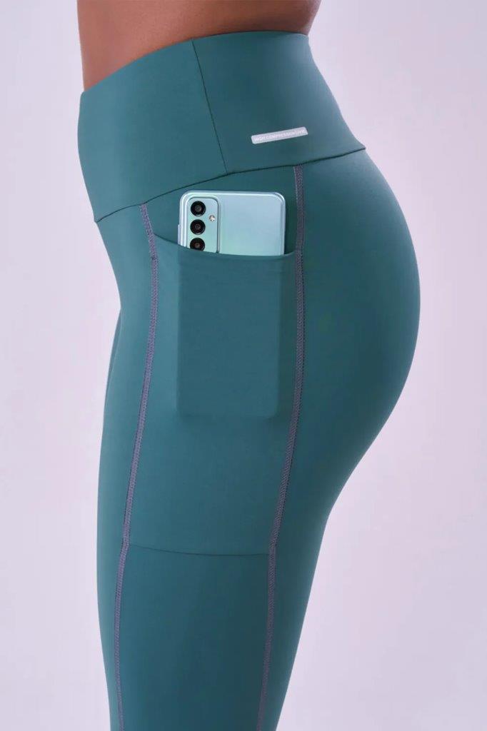 Legging Signature Samba 3 Bolsos Verde Mediterraneo 4