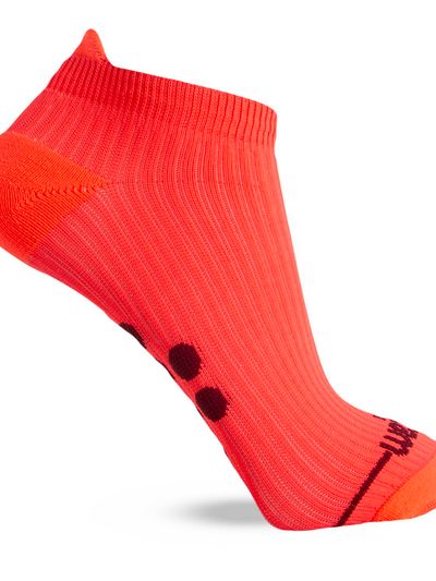 MEIA PERFORMANCE FEMININA SAPATILHA COMPRESSAO FIO EMANA Cor:Laranja Neon;Tamanho:34-39