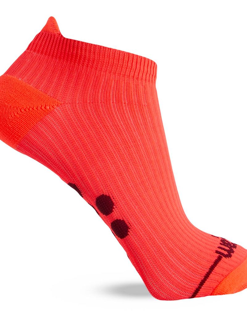 MEIA PERFORMANCE FEMININA SAPATILHA COMPRESSAO FIO EMANA Cor:Laranja Neon;Tamanho:34-39 1