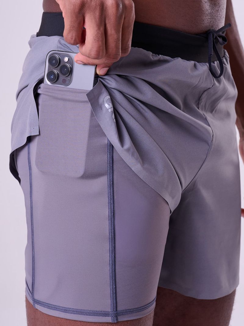 Short Com Bermuda Grit Bossa 3 Bolsos 5" Masc Color Cor:Cinza;Tamanho:P 7