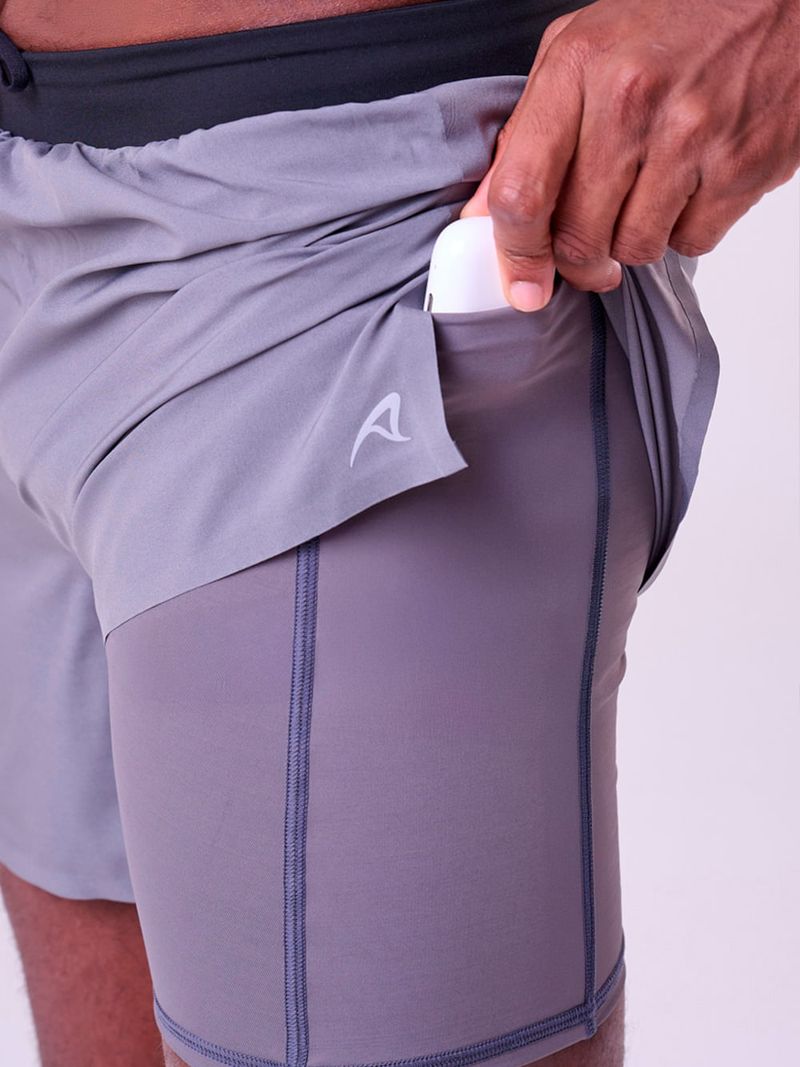 Short Com Bermuda Grit Bossa 3 Bolsos 5" Masc Color Cor:Cinza;Tamanho:P 8