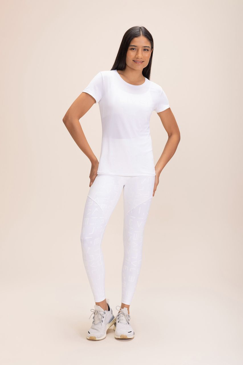 Camiseta LIVE Comfort Branco e Preto Cor:Branco;Tamanho:G 4