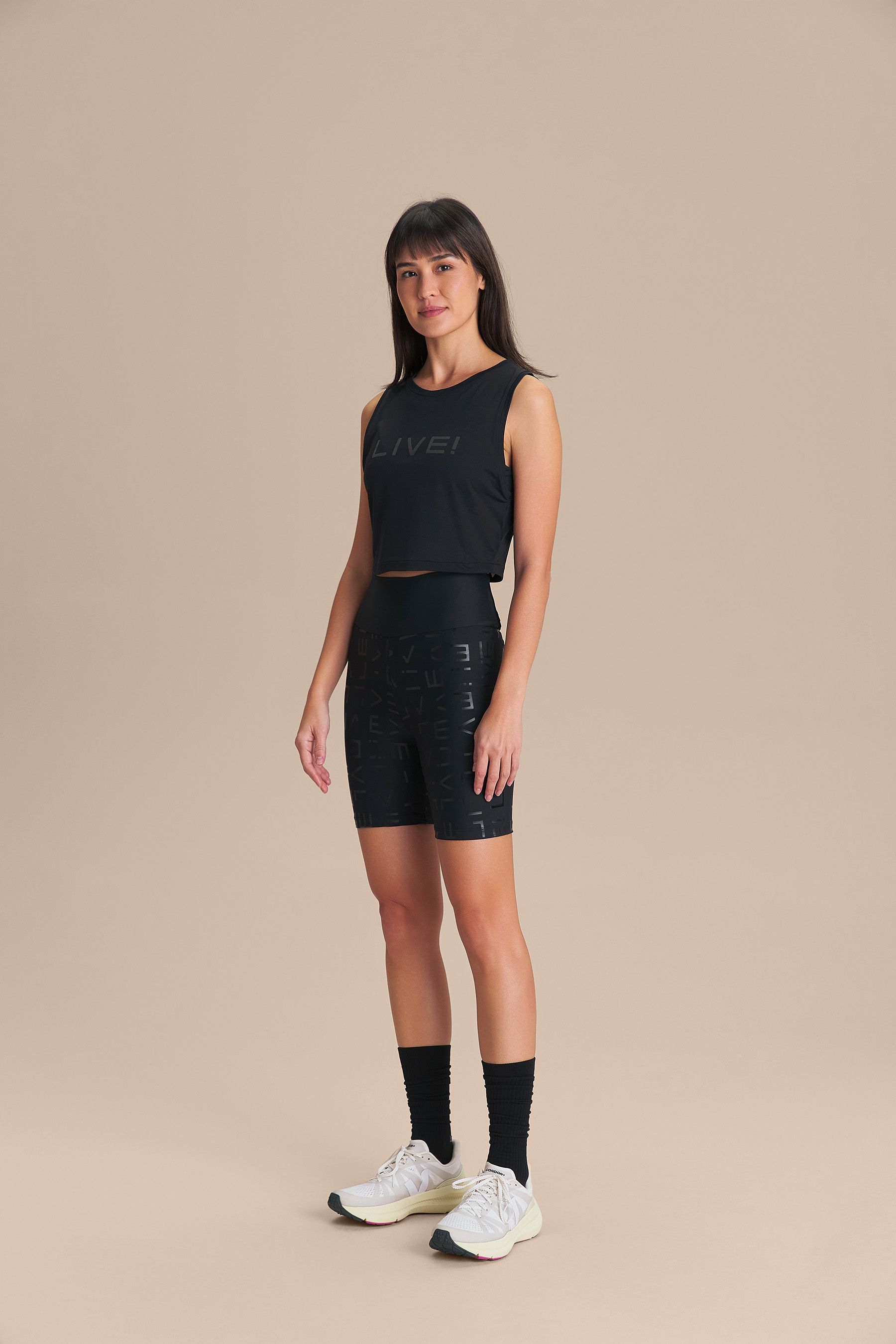 Regata Cropped LIVE Comfort Cor:Preto;Tamanho:M 3
