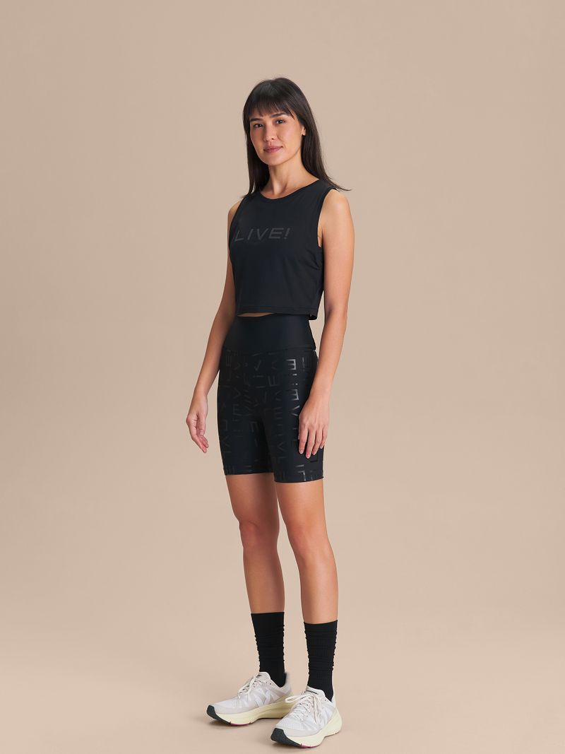 Regata Cropped LIVE Comfort Cor:Preto;Tamanho:M 3