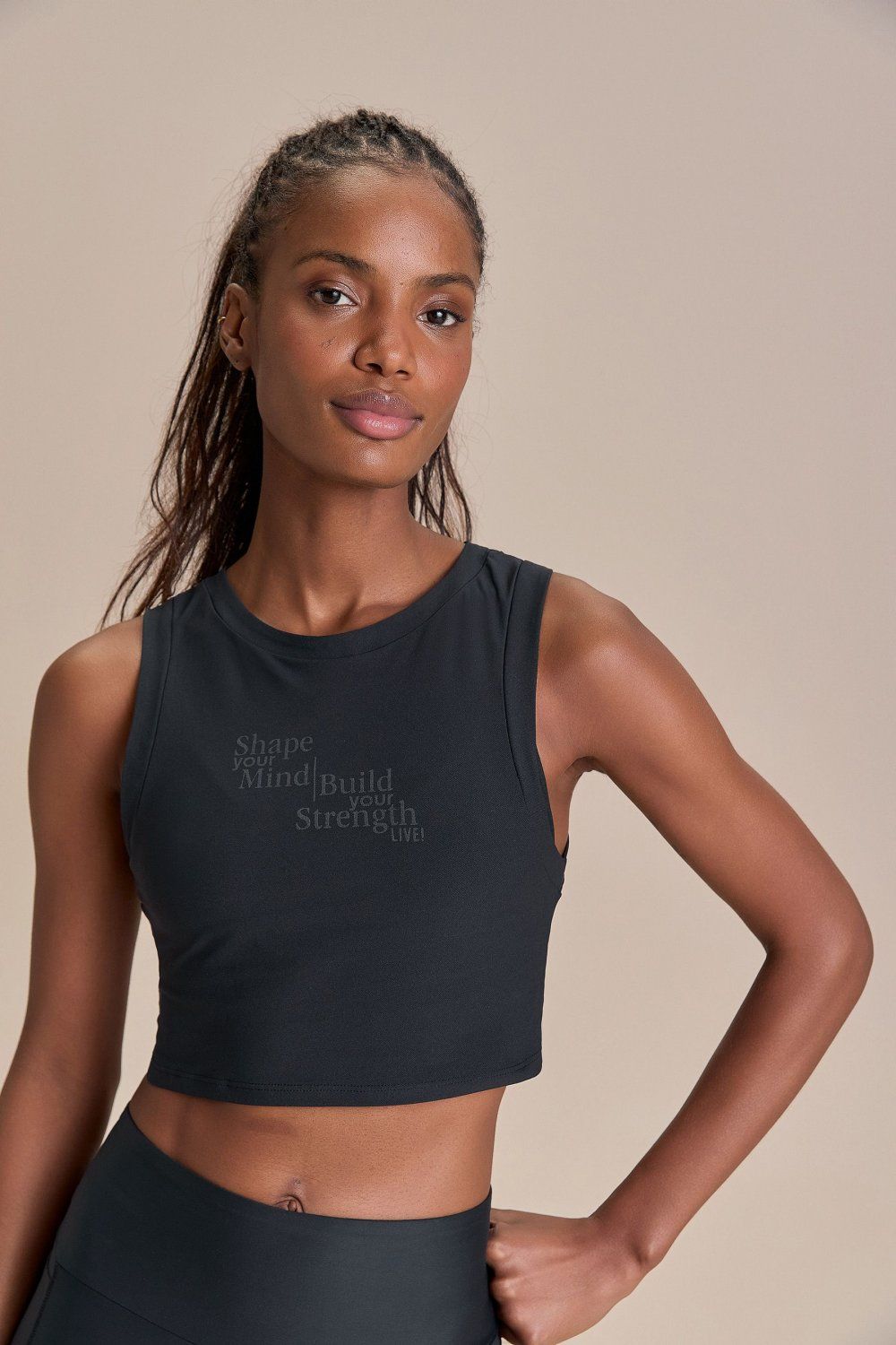 Regata Cropped Breezy Skin Cor:Preto;Tamanho:M 1