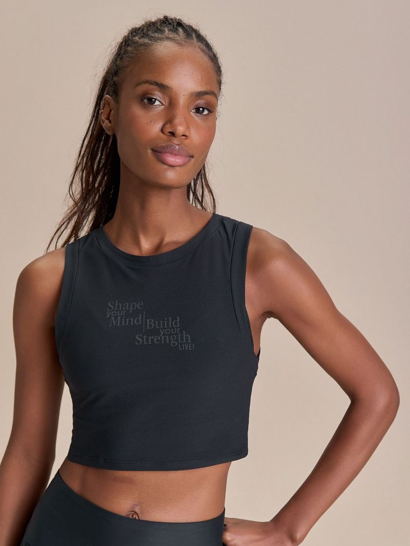 Regata Cropped Breezy Skin Cor:Preto;Tamanho:M 1