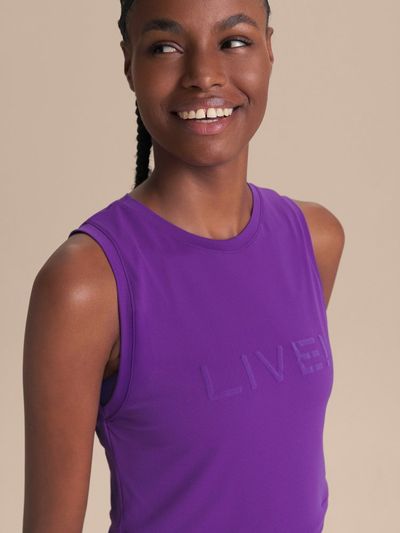 Regata Cropped LIVE Comfort Cor:Violeta;Tamanho:M