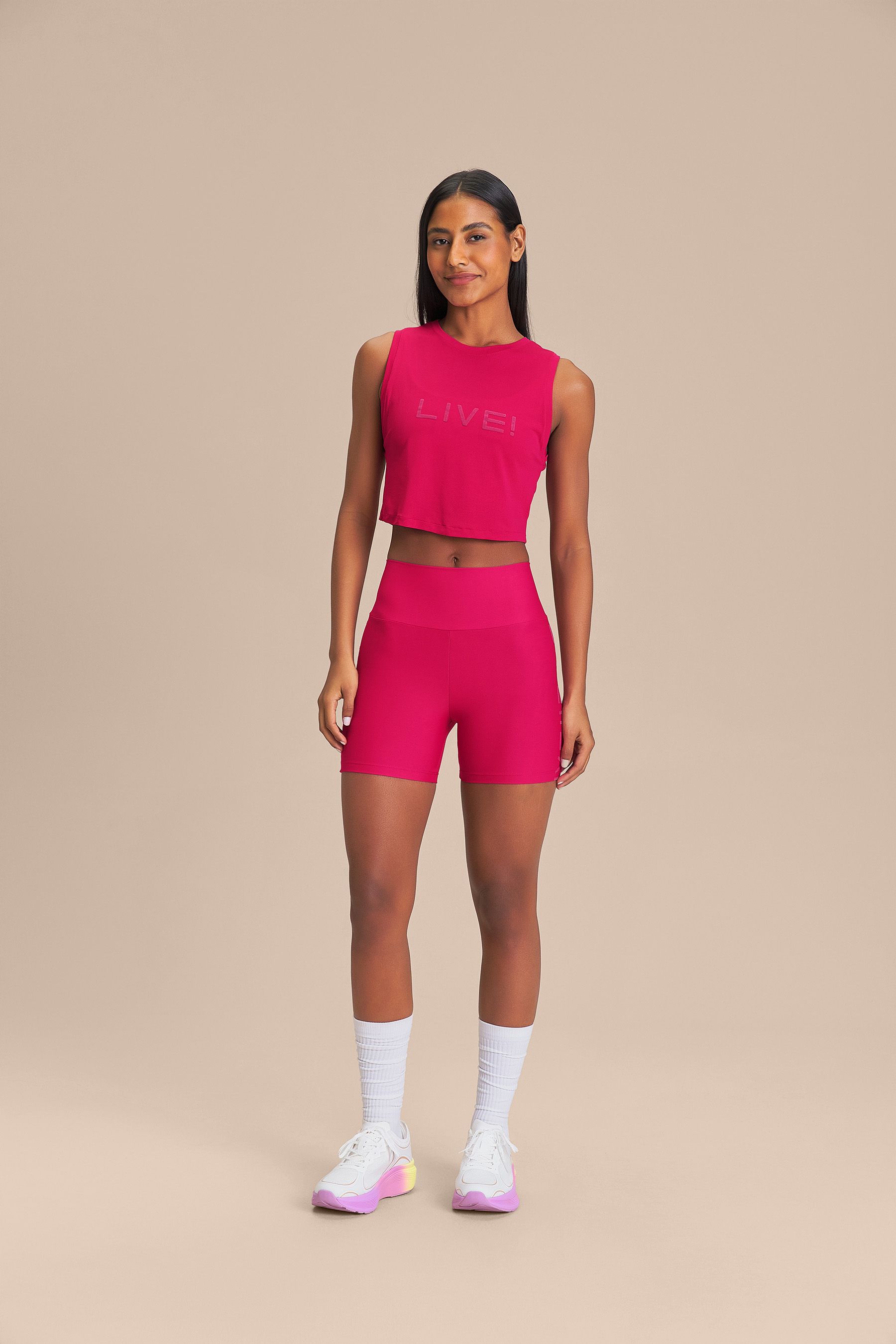 Regata Cropped LIVE Comfort Cor:Pink;Tamanho:M 3