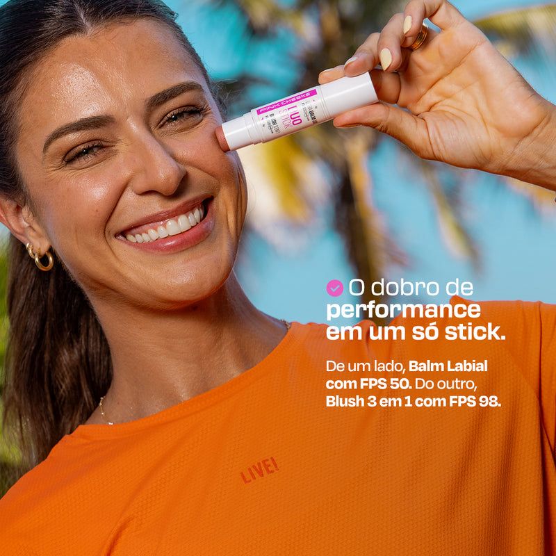 Duo Stick Blush Ginga Carioca FPS 98 e Ultra Balm Beijo Carioca FPS 50 2x 6g MDR 2026 3