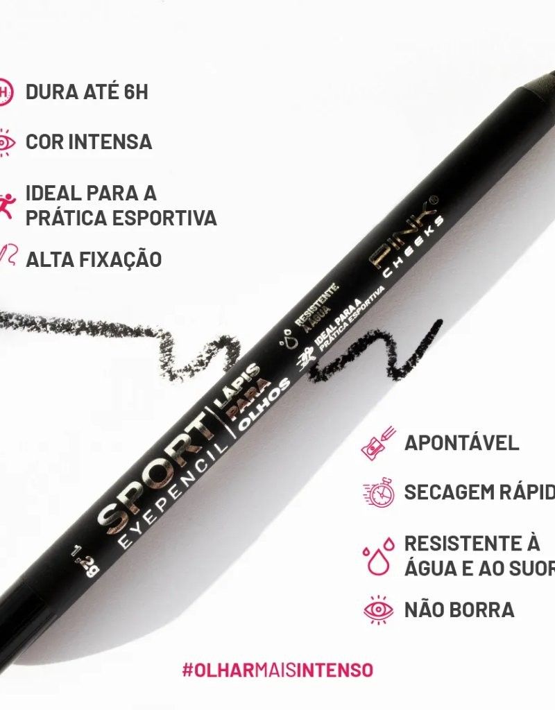 Lapis para Olhos Sport Eyepencil 1,2g Cor:Preto;Tamanho:1,2G 3