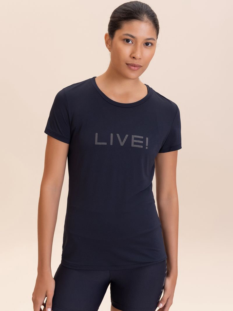 Camiseta LIVE Comfort Branco e Preto Cor:Preto;Tamanho:P 4