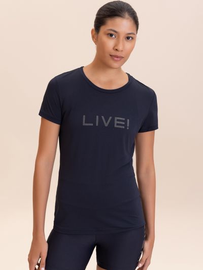 Camiseta LIVE Comfort Branco e Preto Cor:Preto;Tamanho:P