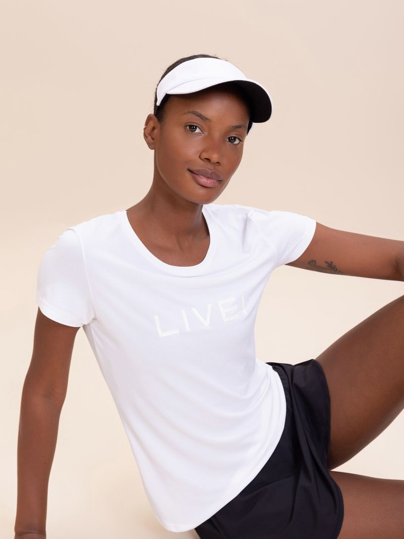 Camiseta LIVE Comfort Branco e Preto Cor:Preto;Tamanho:P 3