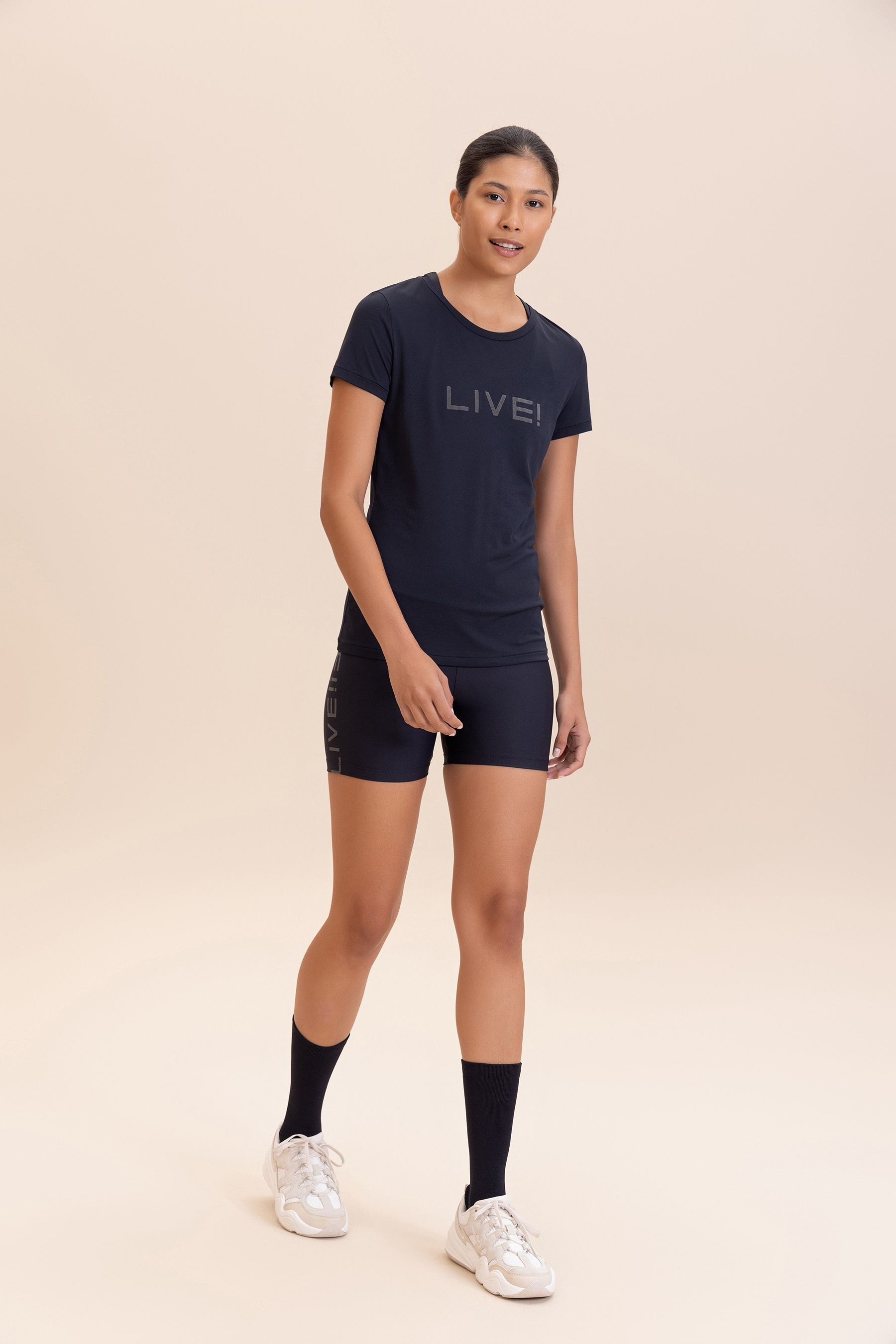 Camiseta LIVE Comfort Branco e Preto Cor:Preto;Tamanho:P 8