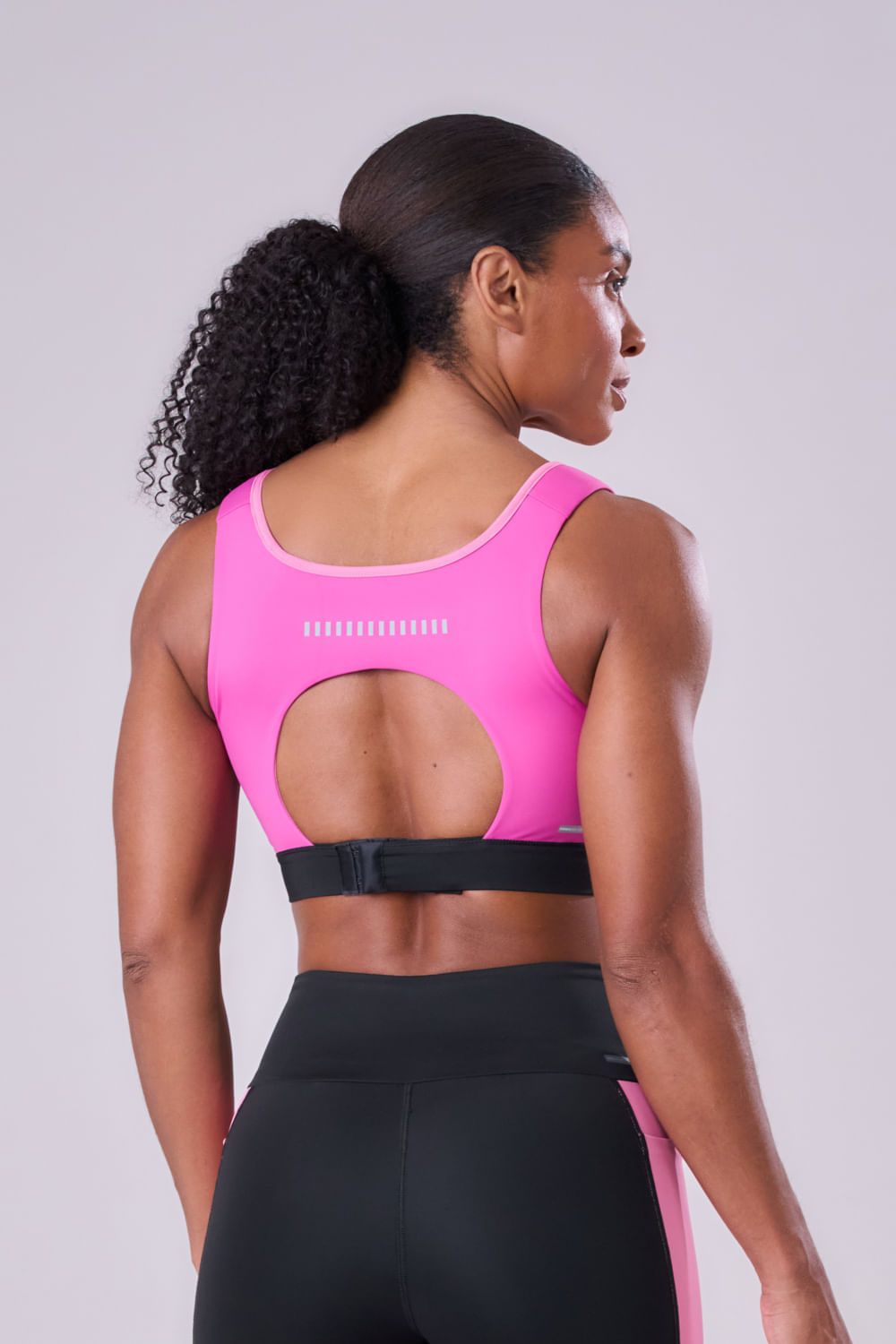 Top Grit Bossa Ajustavel 1 Bolso Reto Cor:Rosa/Fucsia/Preto;Tamanho:M 5
