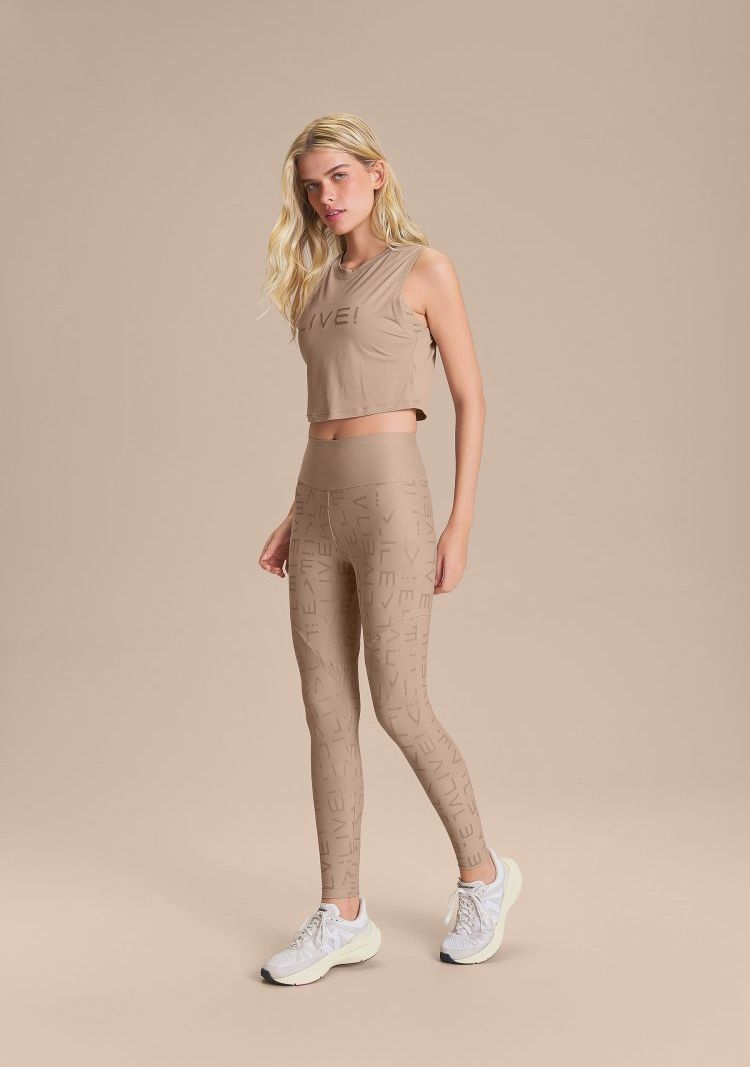Regata Cropped LIVE Comfort Cor:Bege;Tamanho:M 2