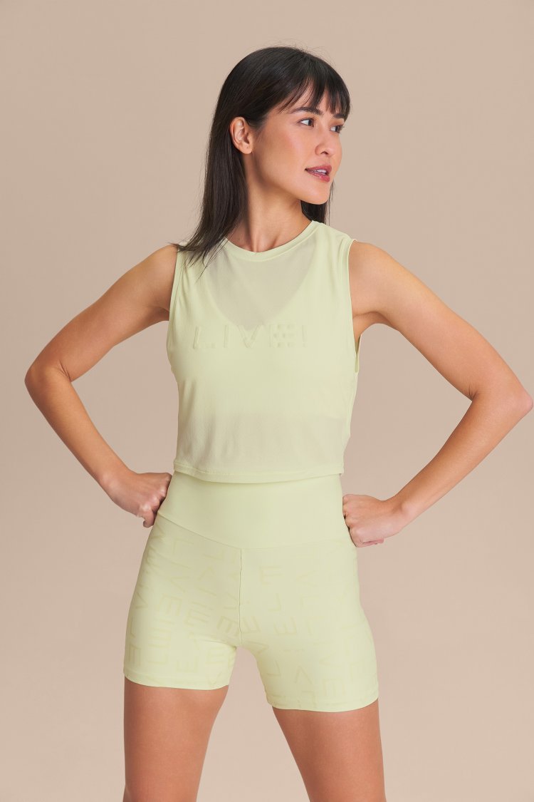 Regata Cropped LIVE Comfort Cor:Verde Suave;Tamanho:M