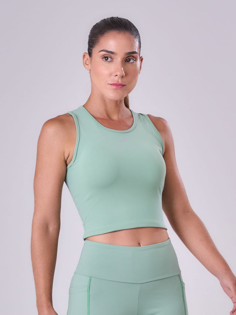 Regata Cropped Signature Samba Cor:Verde Claro;Tamanho:M 5