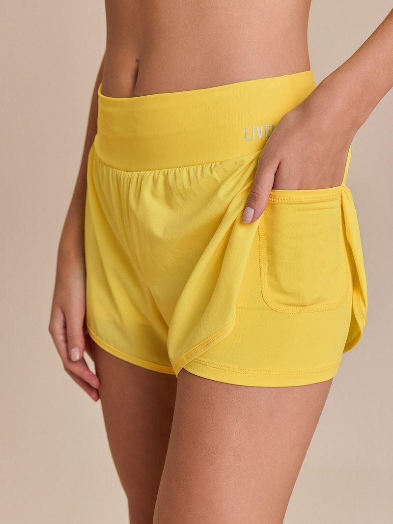 Shorts Pro Dryside Cor:Amarelo;Tamanho:M 1