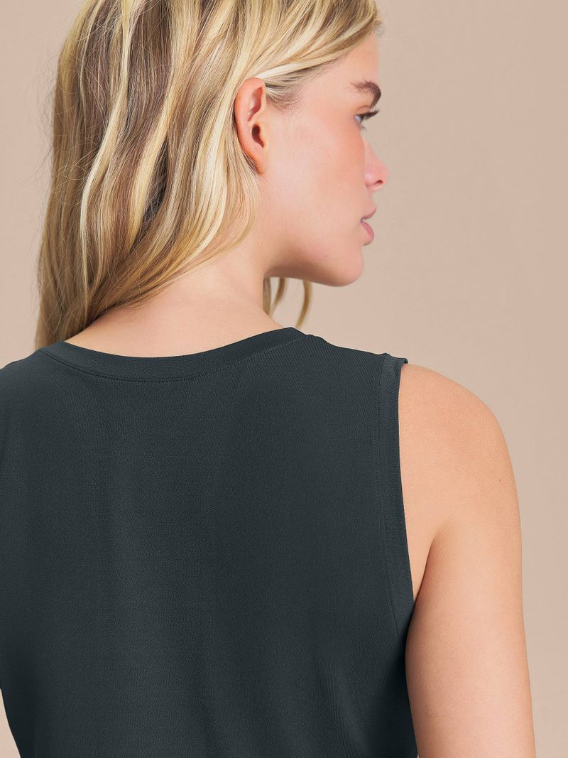 Regata Cropped LIVE Comfort Cor:Verde Escuro;Tamanho:P 4