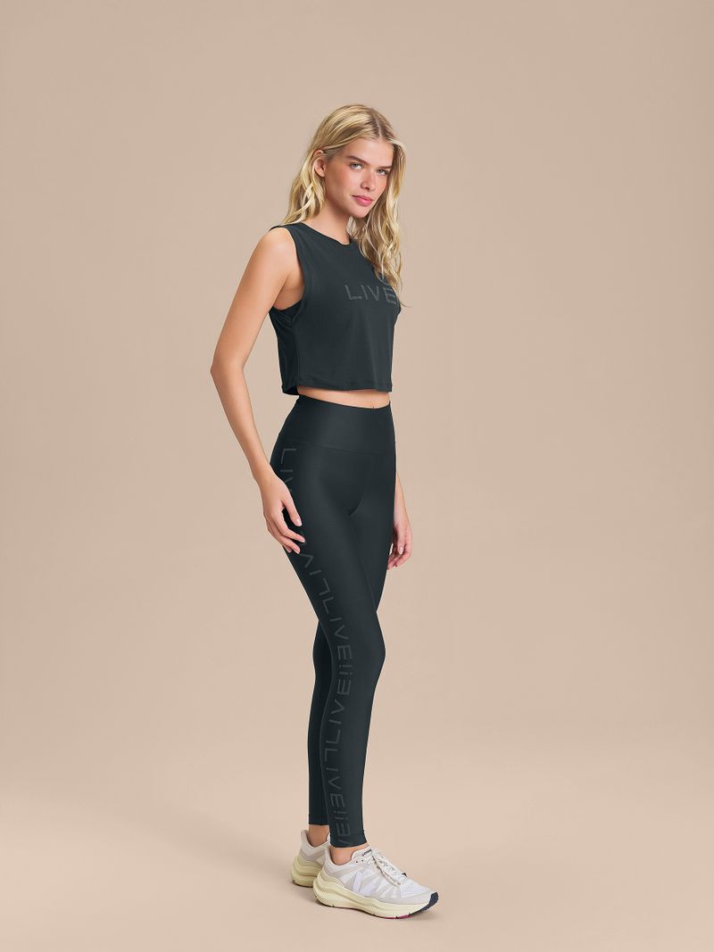 Regata Cropped LIVE Comfort Cor:Verde Escuro;Tamanho:P 6