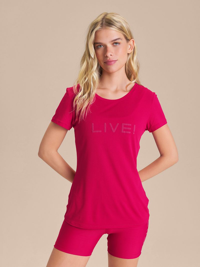 Camiseta LIVE Comfort Cor:Pink;Tamanho:M 1