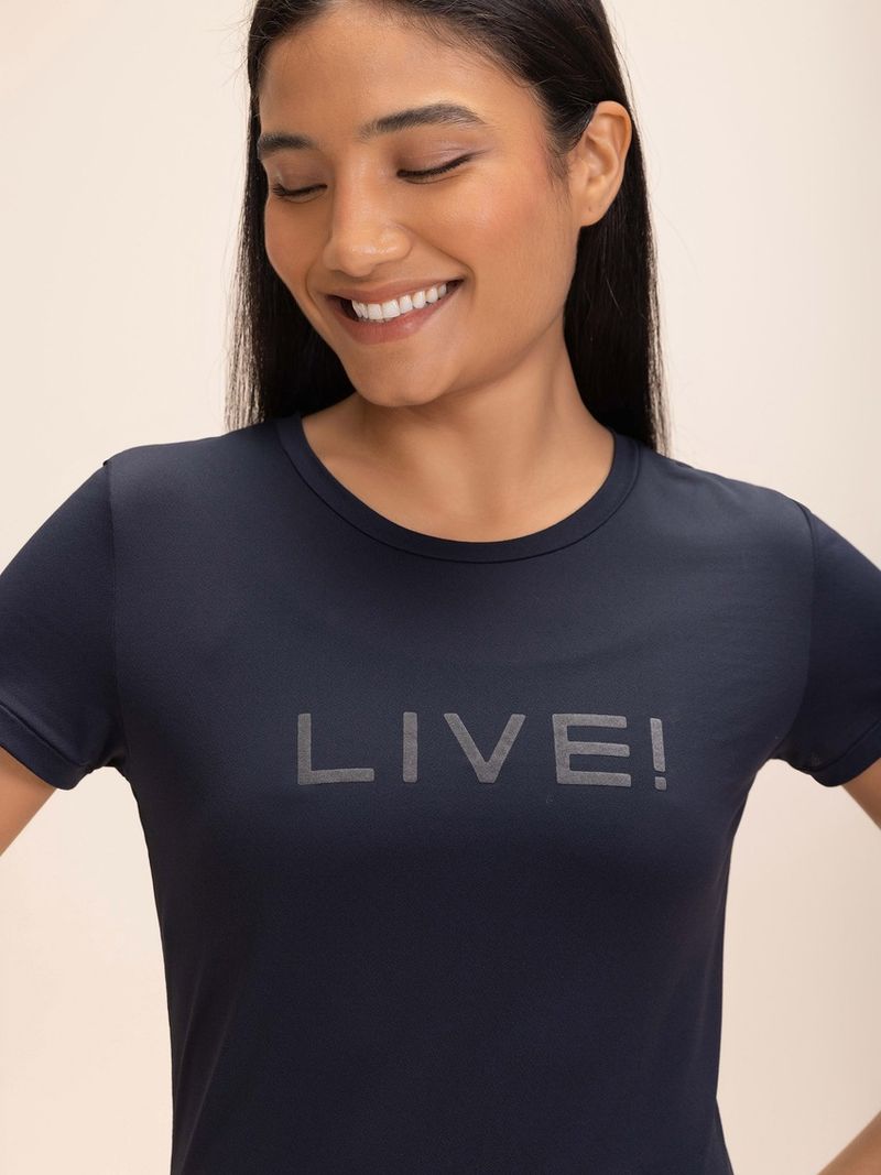 Camiseta LIVE Comfort Branco e Preto Cor:Preto;Tamanho:M 1