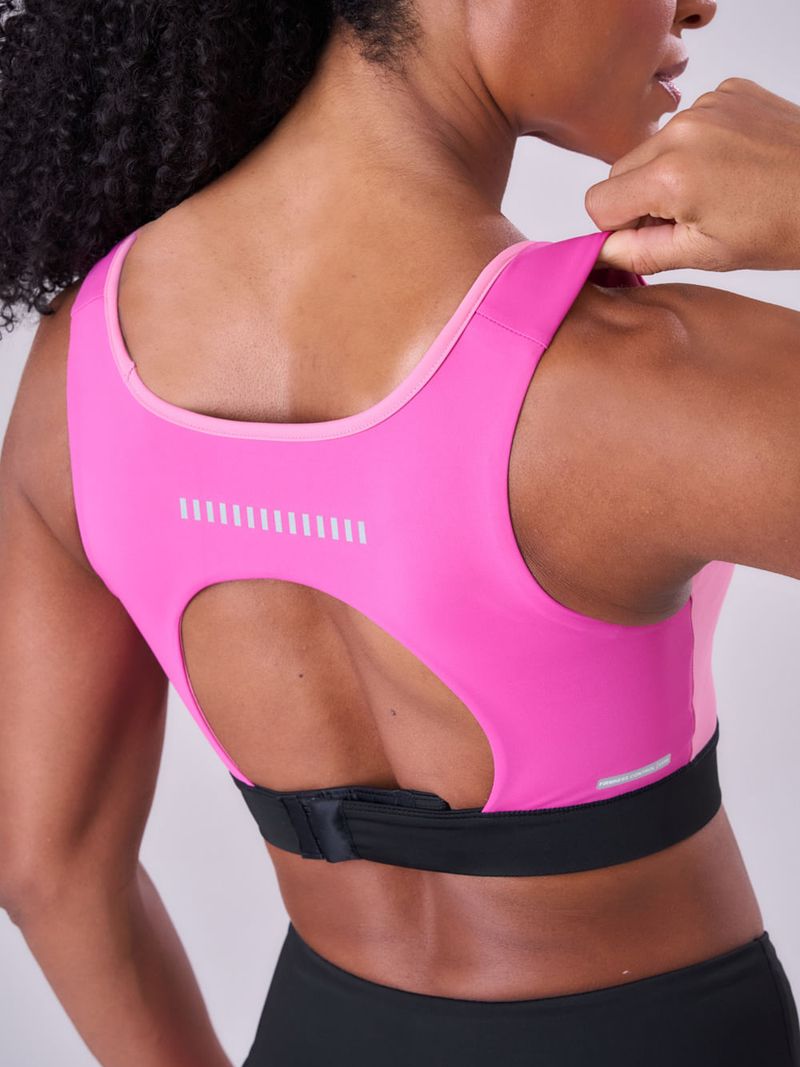 Top Grit Bossa Ajustavel 1 Bolso Reto Cor:Rosa/Fucsia/Preto;Tamanho:G 6