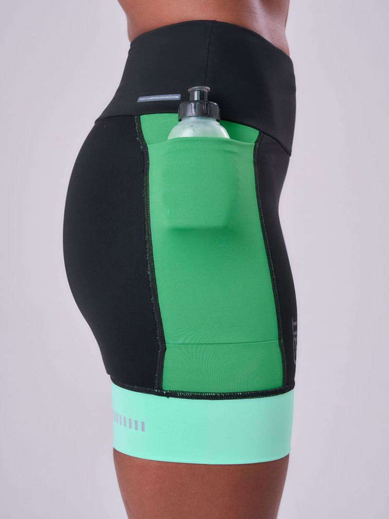 Bermuda Grit Bossa 3 Bolsos 18cm Tricolor Cor:Verde;Tamanho:PP 5