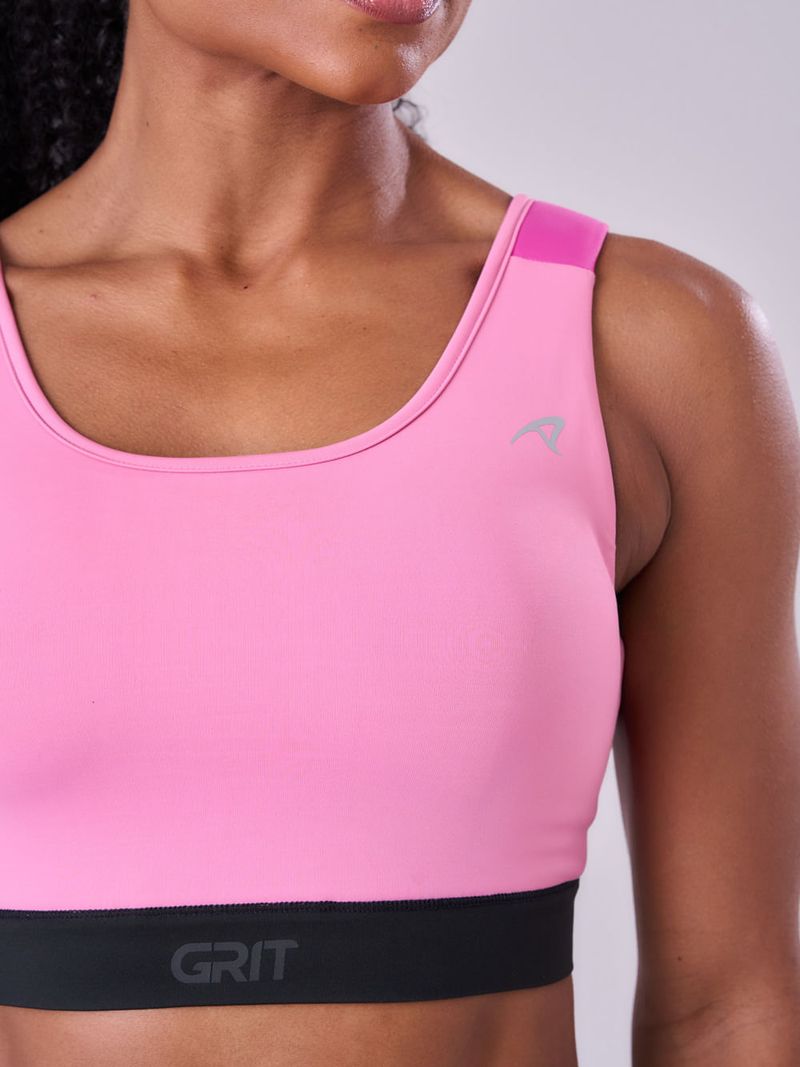 Top Grit Bossa Ajustavel 1 Bolso Reto Cor:Rosa/Fucsia/Preto;Tamanho:M 3