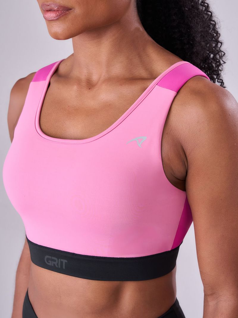 Top Grit Bossa Ajustavel 1 Bolso Reto Cor:Rosa/Fucsia/Preto;Tamanho:G 4