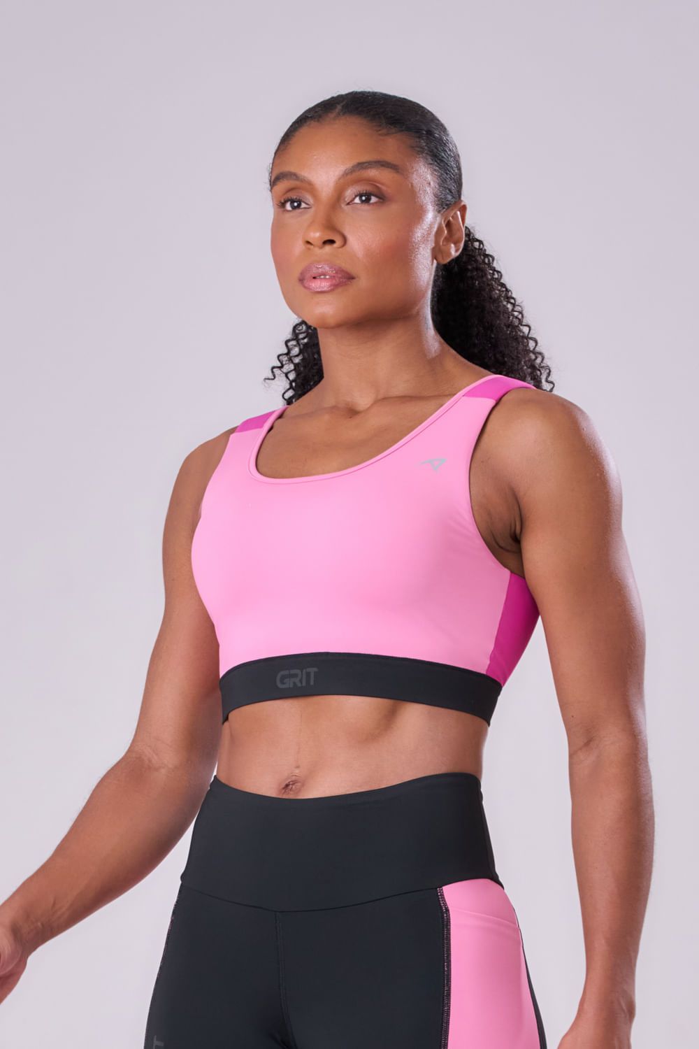 Top Grit Bossa Ajustavel 1 Bolso Reto Cor:Rosa/Fucsia/Preto;Tamanho:G 2