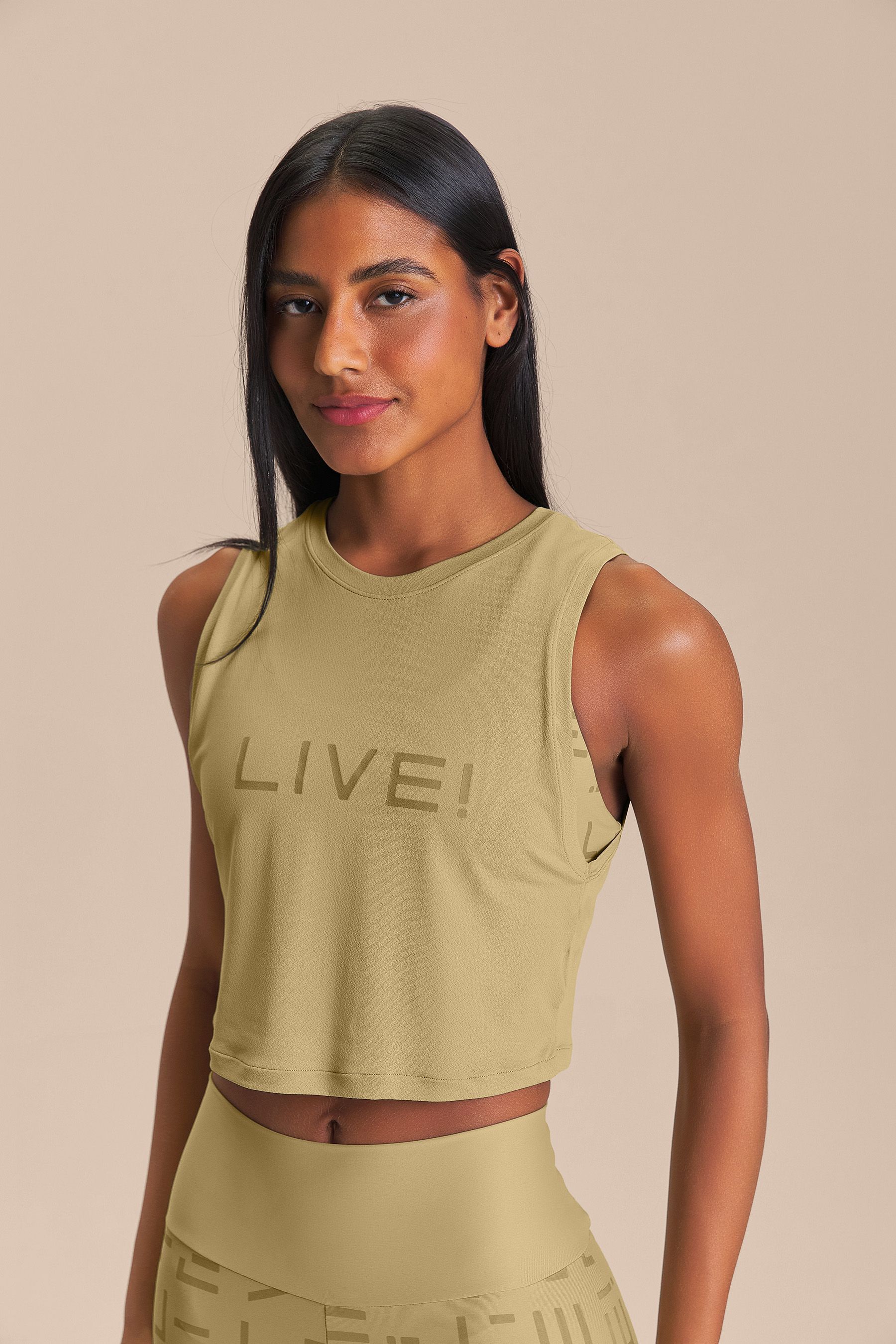 Regata Cropped LIVE Comfort Cor:Verde Claro;Tamanho:M 1