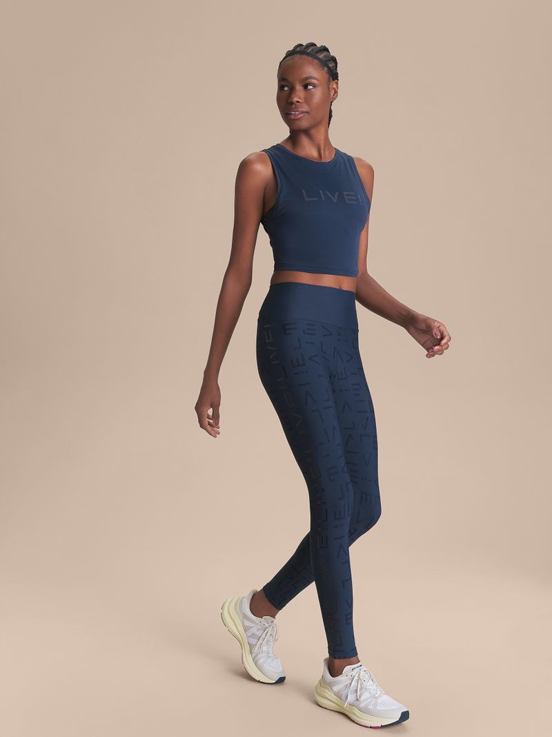 Regata Cropped LIVE Comfort Cor:Azul Escuro;Tamanho:P 2