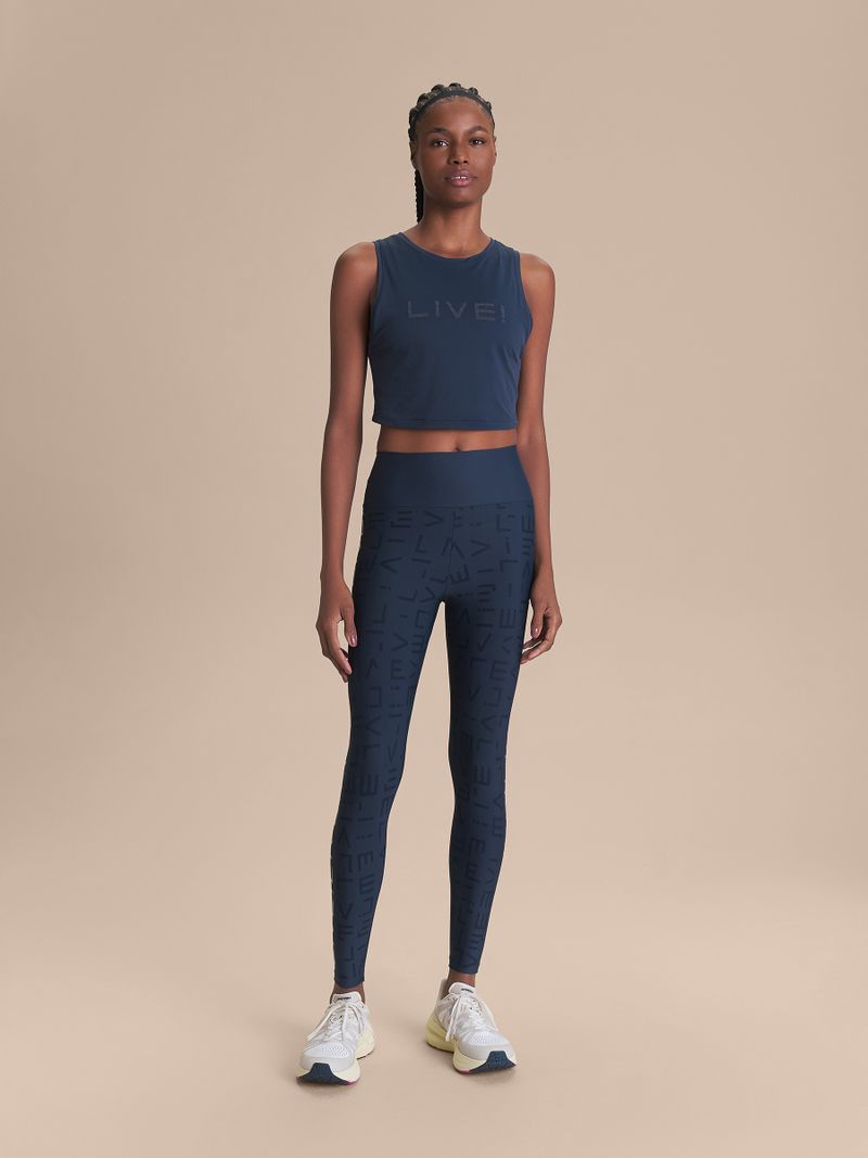 Regata Cropped LIVE Comfort Cor:Azul Escuro;Tamanho:P 3